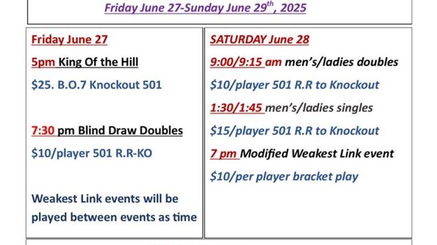Rocky's Outdoor Dart Tournament 