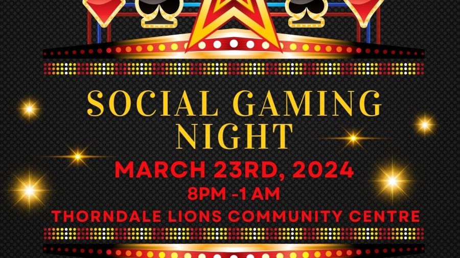 Thordale Lions are hosting a Social Games Night March 23rd. Win games of chance and enjoy a late night buffet.