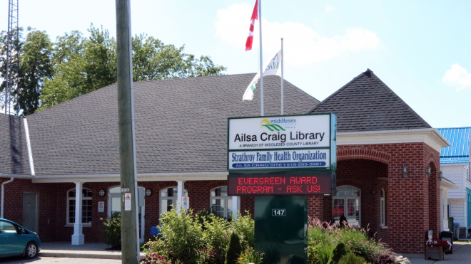 Ailsa Craig Public Library exterior 