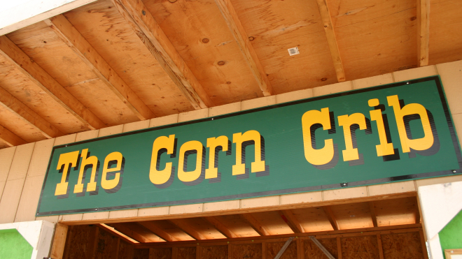 The Corn Crib sign 