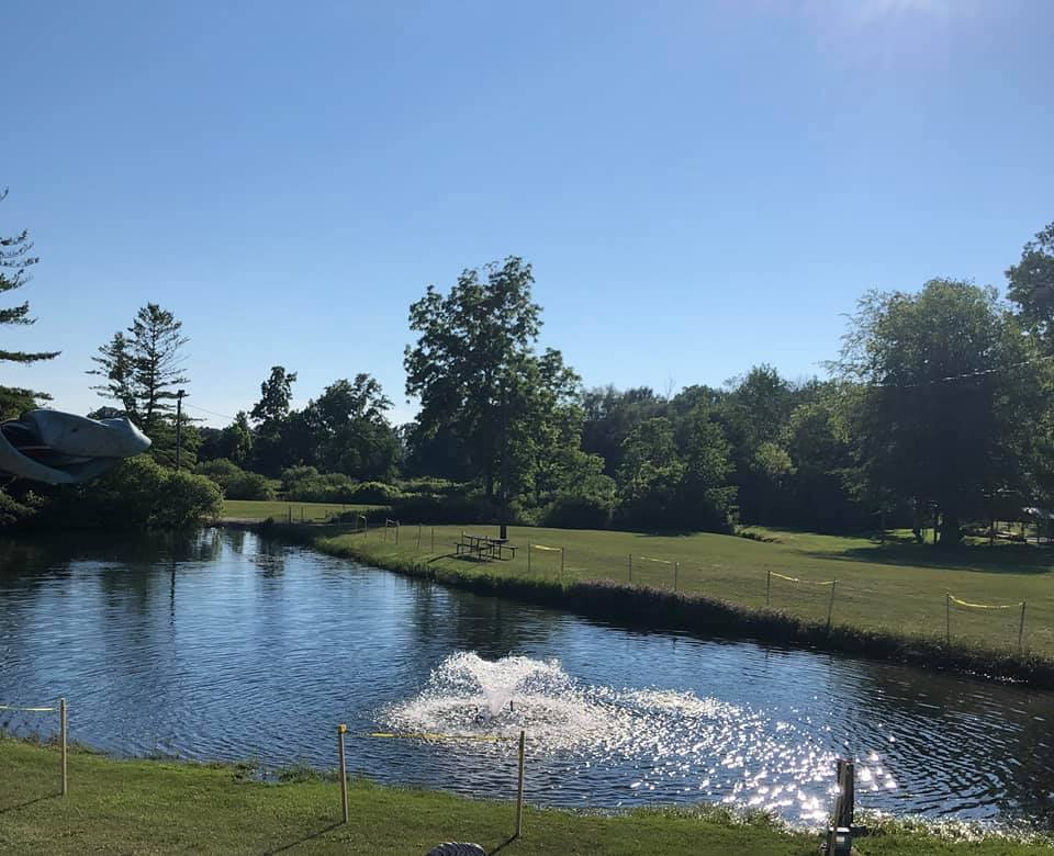 Pond with a small fountain 