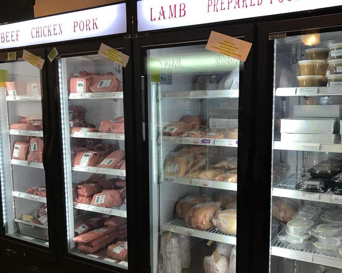 Freezers filled with fresh meat 