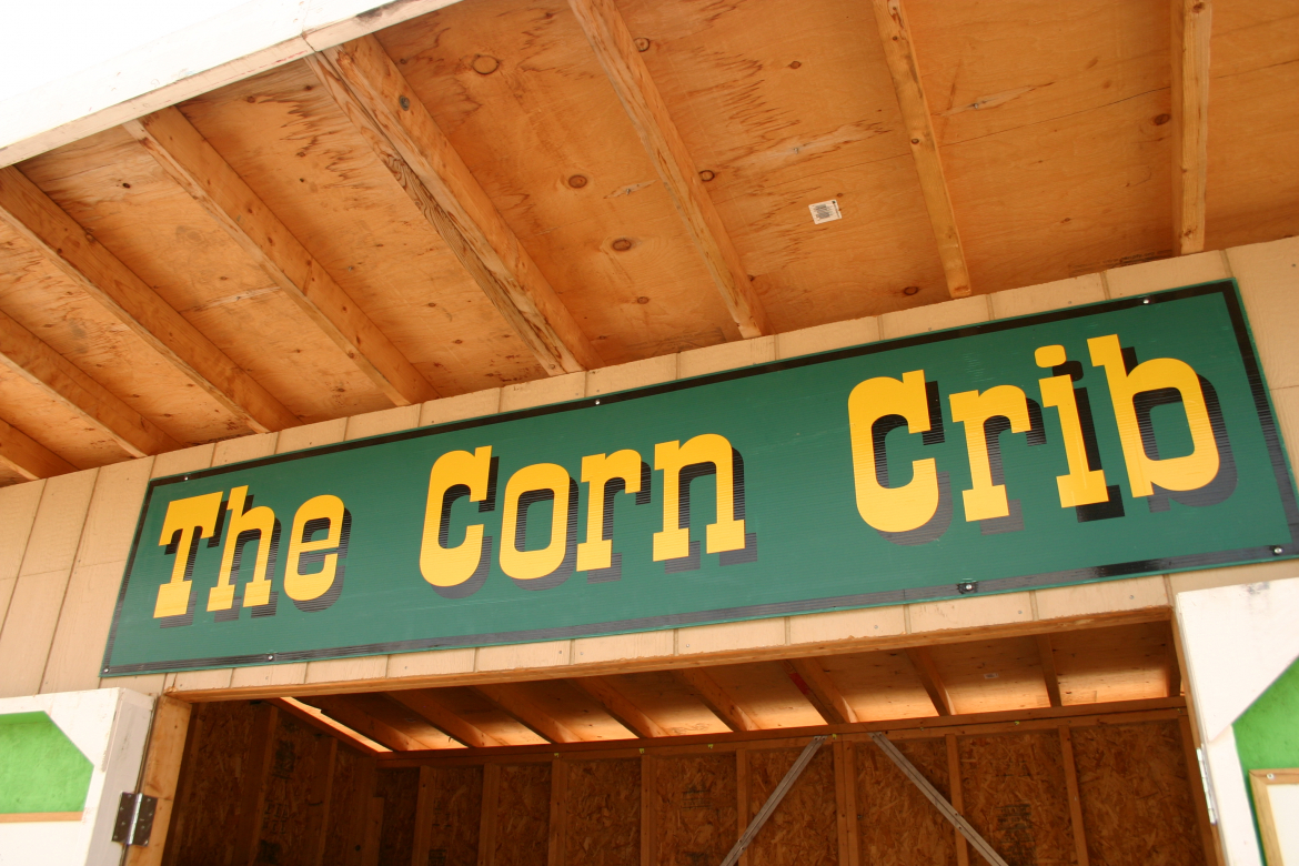 The Corn Crib sign 