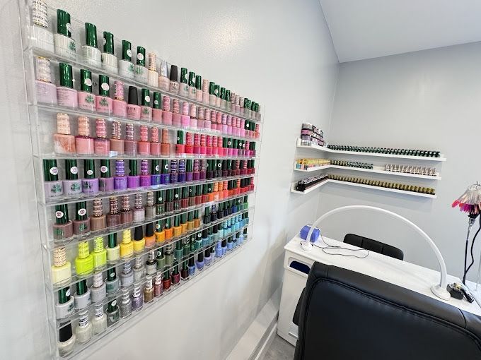 Image of nail polish in spa setting