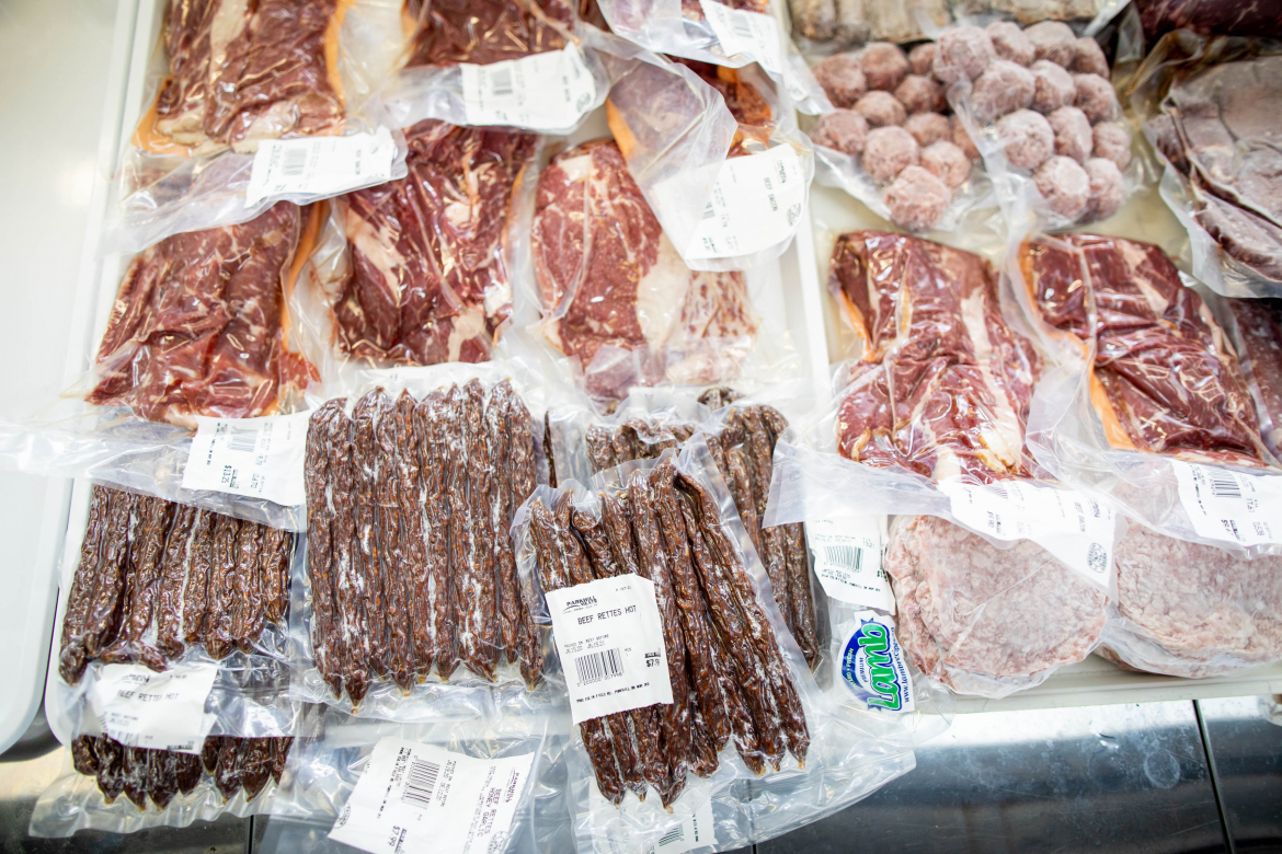 Variety of halal meat products 