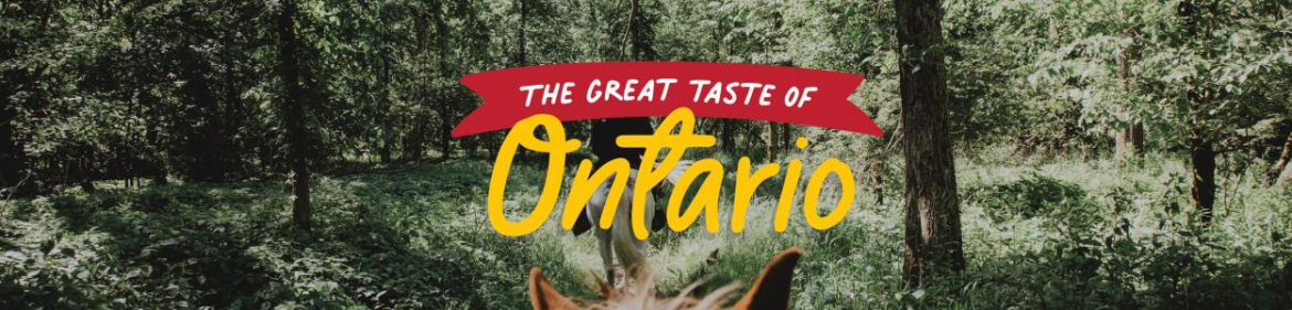 Great Taste of Ontario Logo and image of Horseback riding 