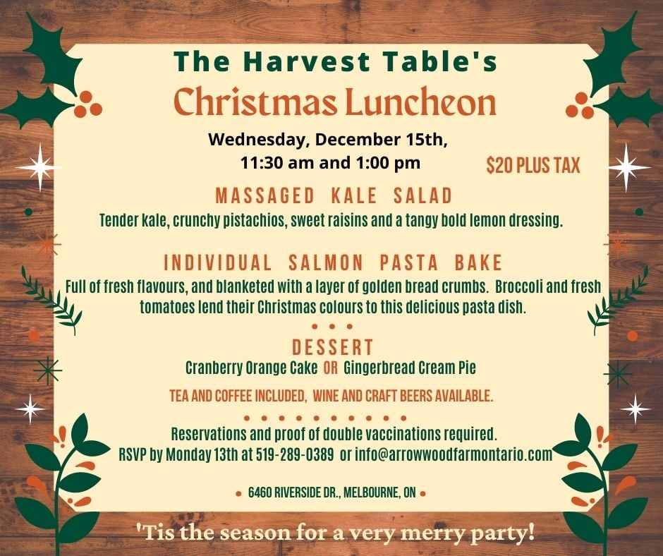 harvest table luncheon information poster 