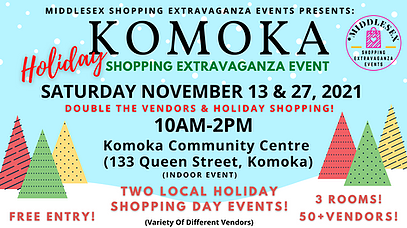 Komoka holiday shopping extravaganza event information poster 